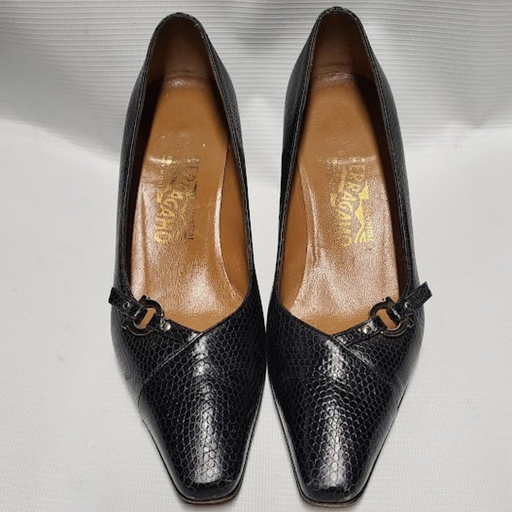 Salvatore Ferragamo Heels 6 B Black - Picture 2 of 9